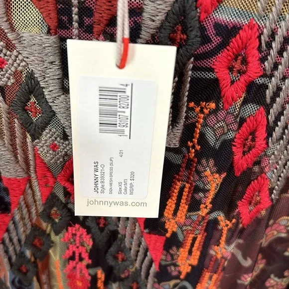 Johnny Was Diza Mesh dress NWOT XS